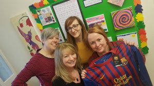 (from left) Acorns' Counsellors Helen Connor and Sharon Lewis, Children & Young People’s Outreach Team members Kris Koth and Vicky Conroy.