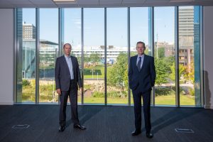 GBB CEO Steve Deutsch and Middlesbrough Mayor Andy Preston inside 2 Centre Square.